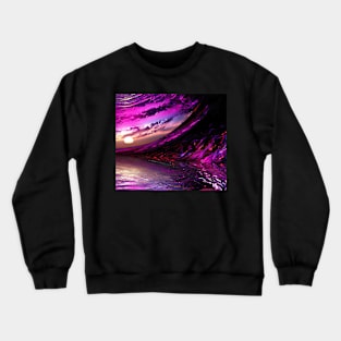 MellowLazy -- NeonPink Sunset Crewneck Sweatshirt